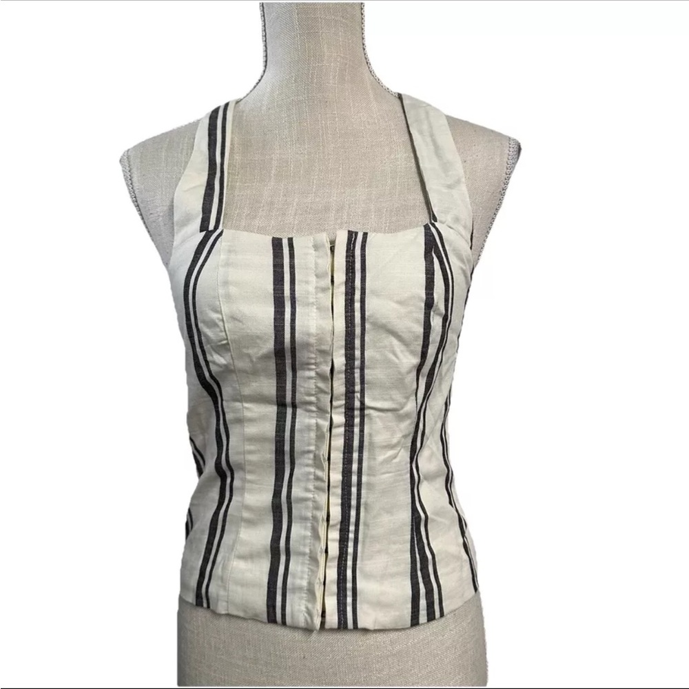 Future Collective with Jenee Naylor Tie Neck Halter Top Cream Size XS NWT